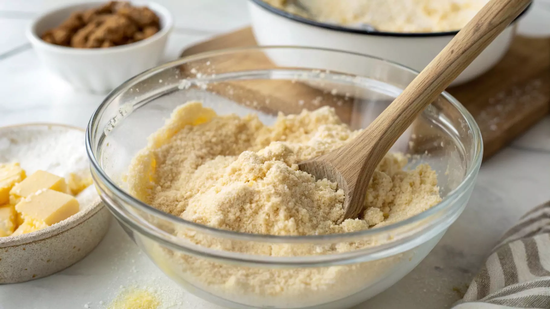 Mixing Crushed Vanilla Wafers and Melted Butter for Cheesecake Crust