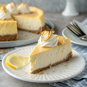 A light and creamy Woolworth cheesecake with a graham cracker crust and a fluffy, no-bake lemon filling. 