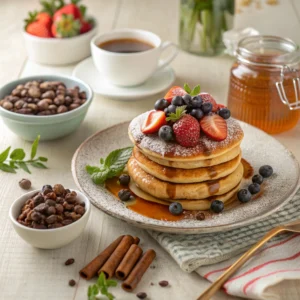 Add flavor to pancake mix by incorporating vanilla extract, cinnamon, nutmeg, citrus zest, or flavored syrups. You can also mix in fruits, chocolate chips, or flavored powders like cocoa or matcha. 