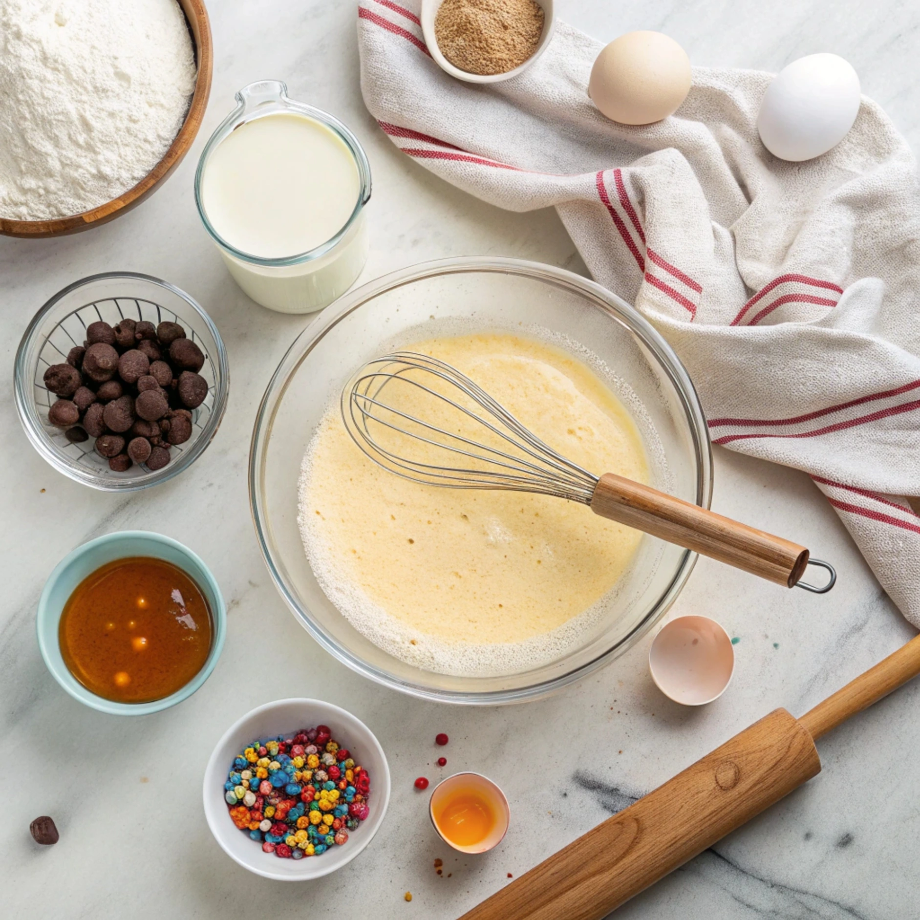 Add flavor to pancake mix by incorporating vanilla extract, cinnamon, nutmeg, citrus zest, or flavored syrups. You can also mix in fruits, chocolate chips, or flavored powders like cocoa or matcha.