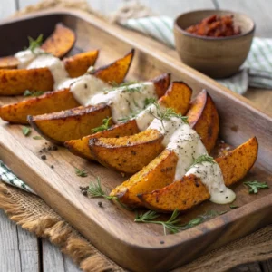 Berbere roasted kabocha squash with tahini dill dressing