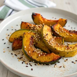 Roasted kabocha squash with Shichimi Togarashi and soy sauce