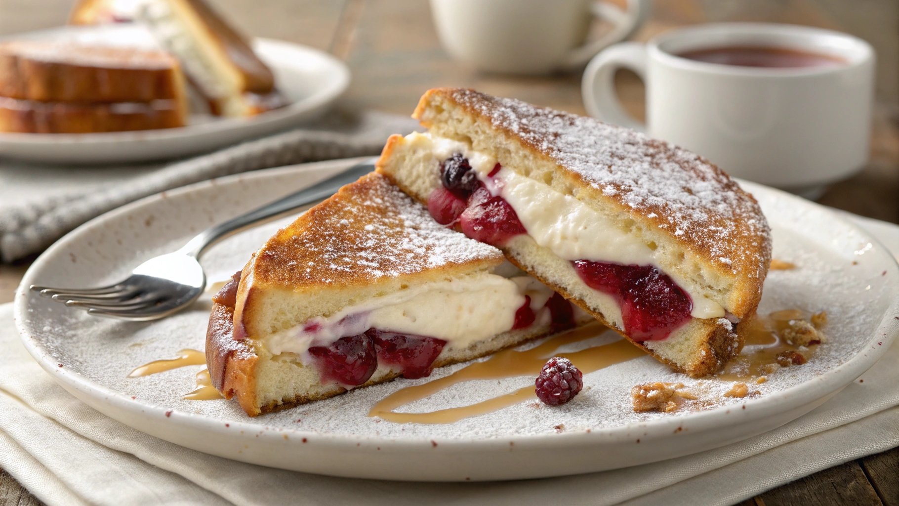 Stuffed McCormick French Toast with cream cheese and berries