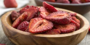 Bowl of Homemade Oven-Dried Strawberries