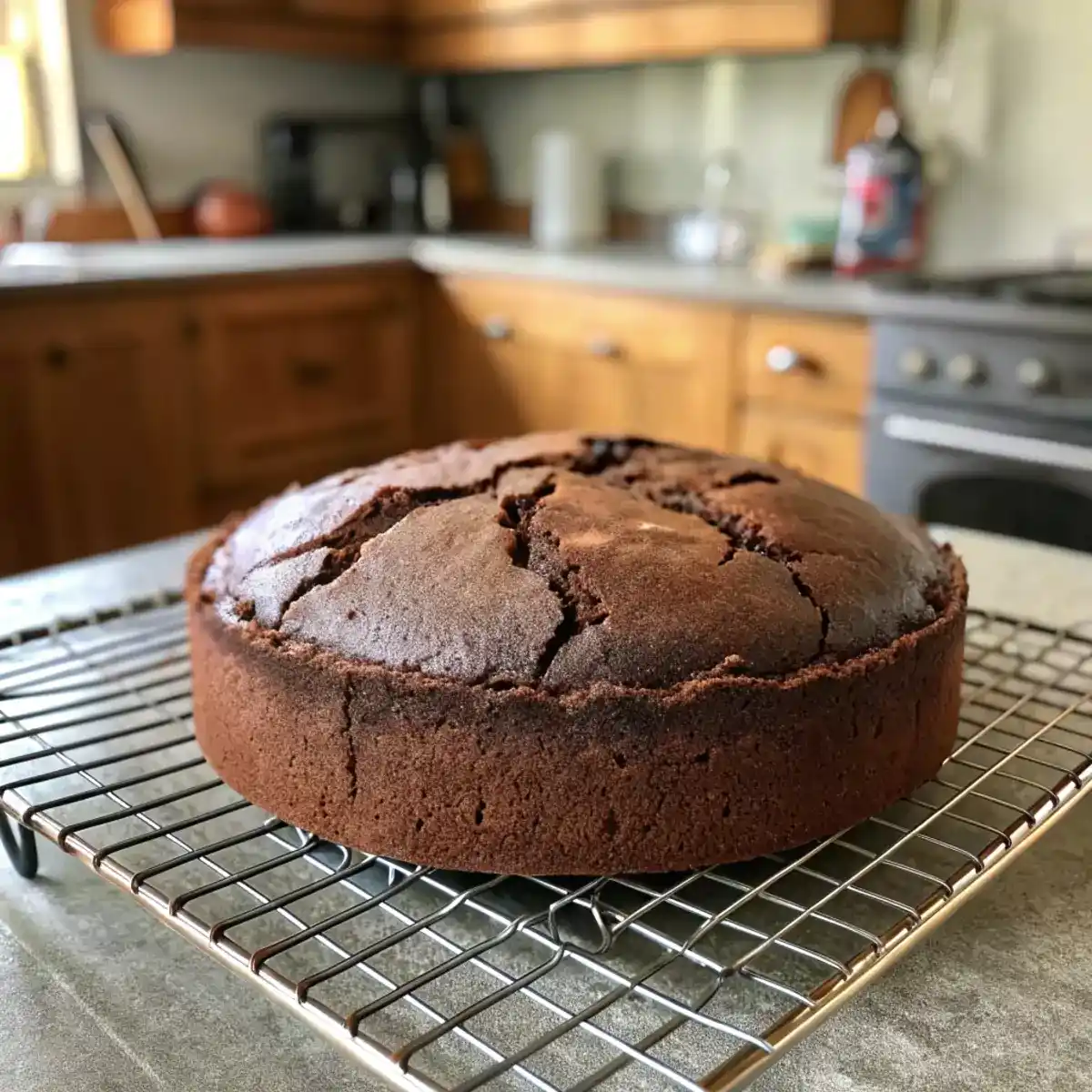 baked tomato soup chocolate cake cooling