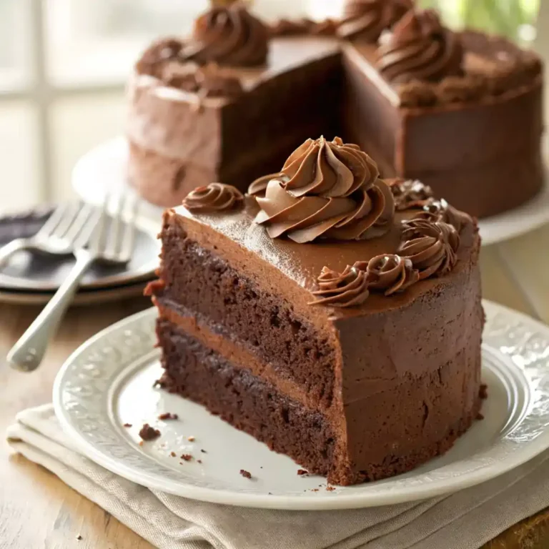 tomato soup chocolate cake slice with vintage look