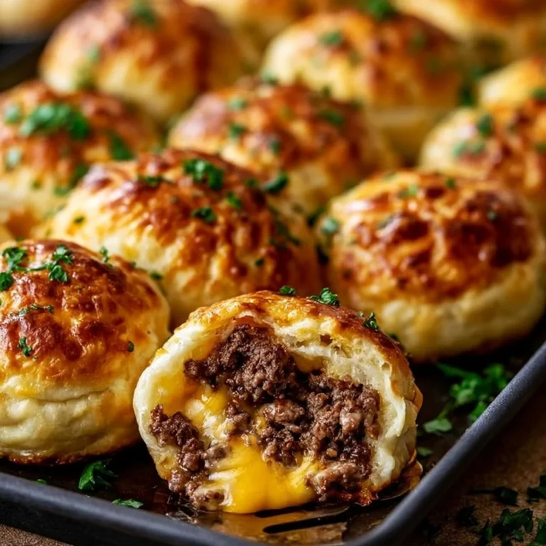 Cheeseburger bombs with garlic parmesan served on a plate