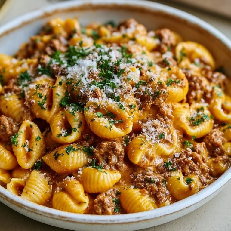 One pan cheeseburger macaroni with melted cheese and beef in a skillet