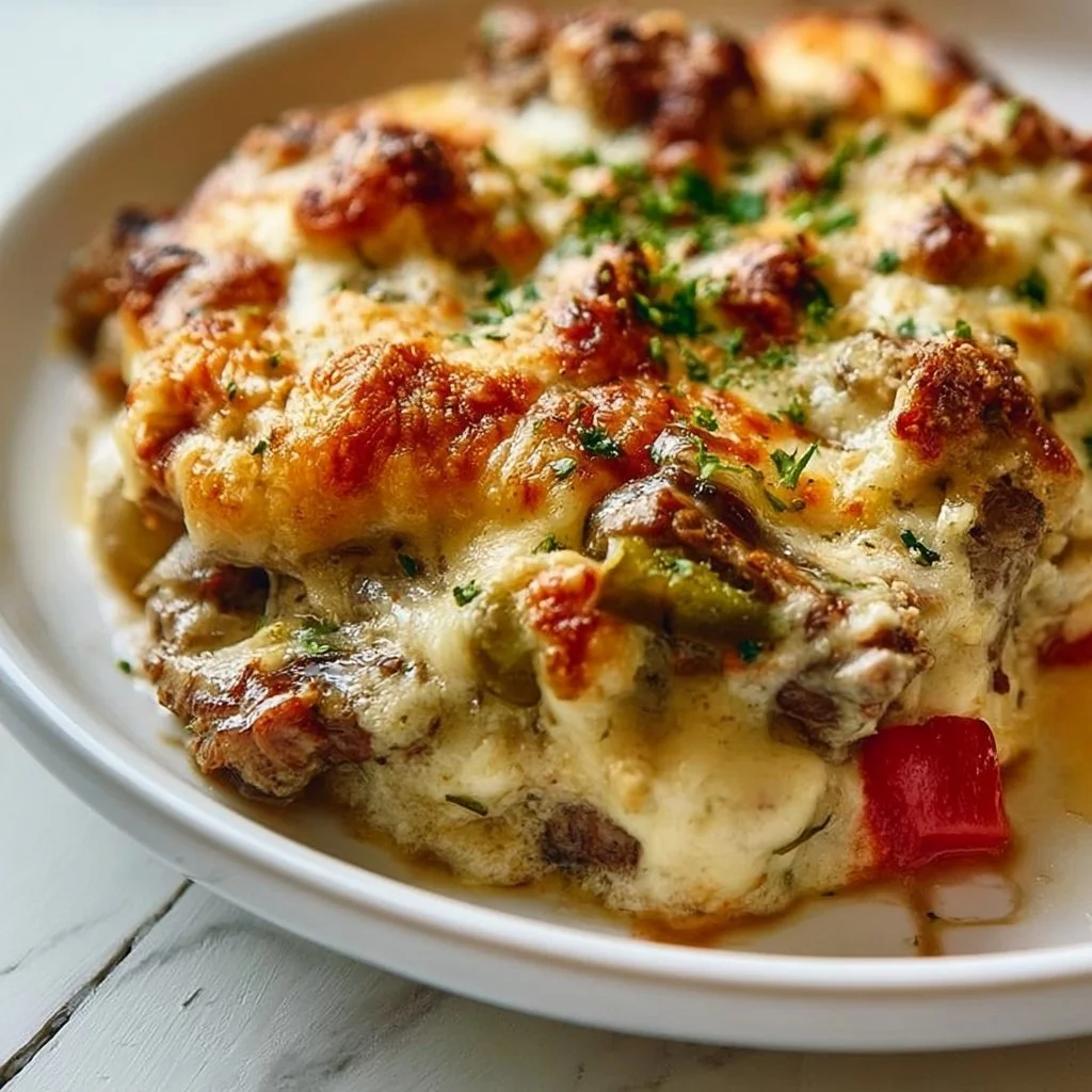 Philly Cheesesteak Casserole