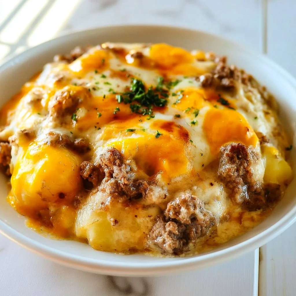 Cheesy Ground Beef Casserole with Potatoes