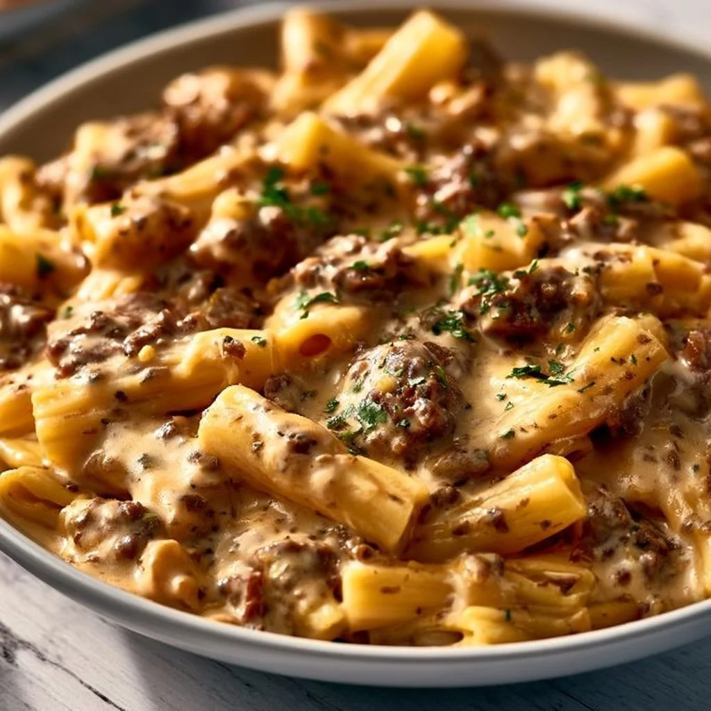 High-Protein Creamy Beef Pasta