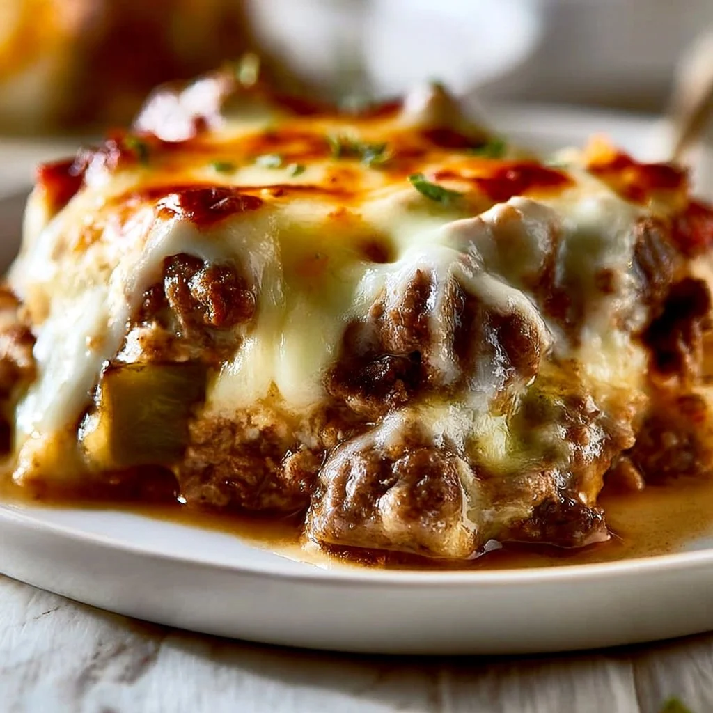 Low Carb Philly Cheesesteak Casserole