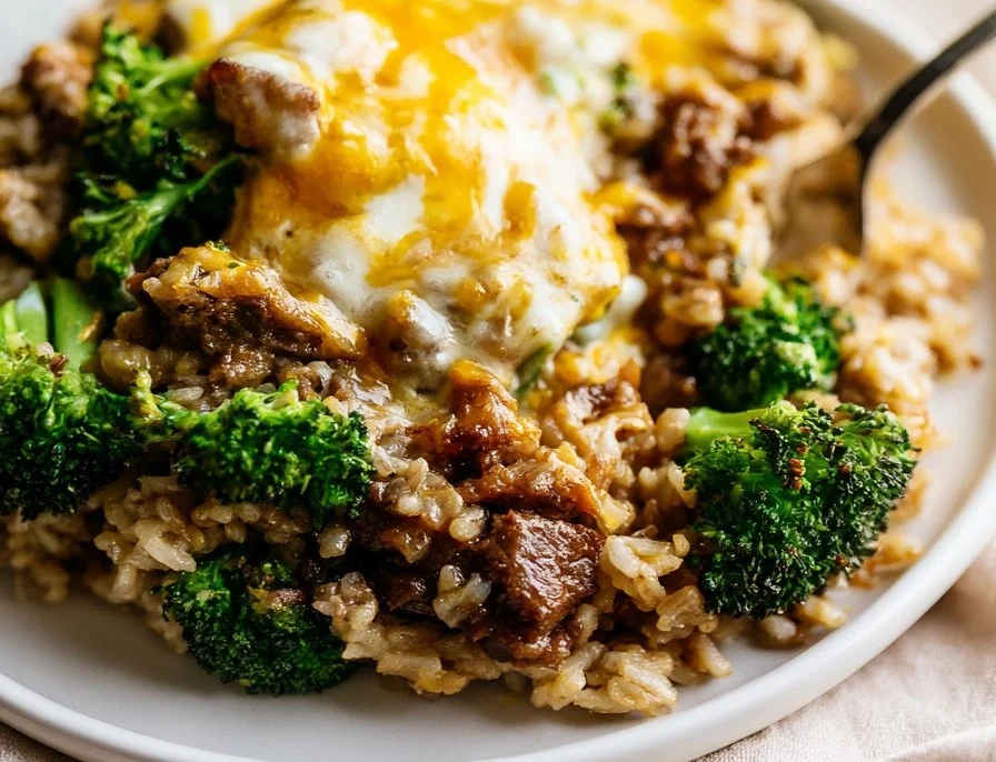 Delicious Beef and Broccoli Rice Skillet with vibrant vegetables