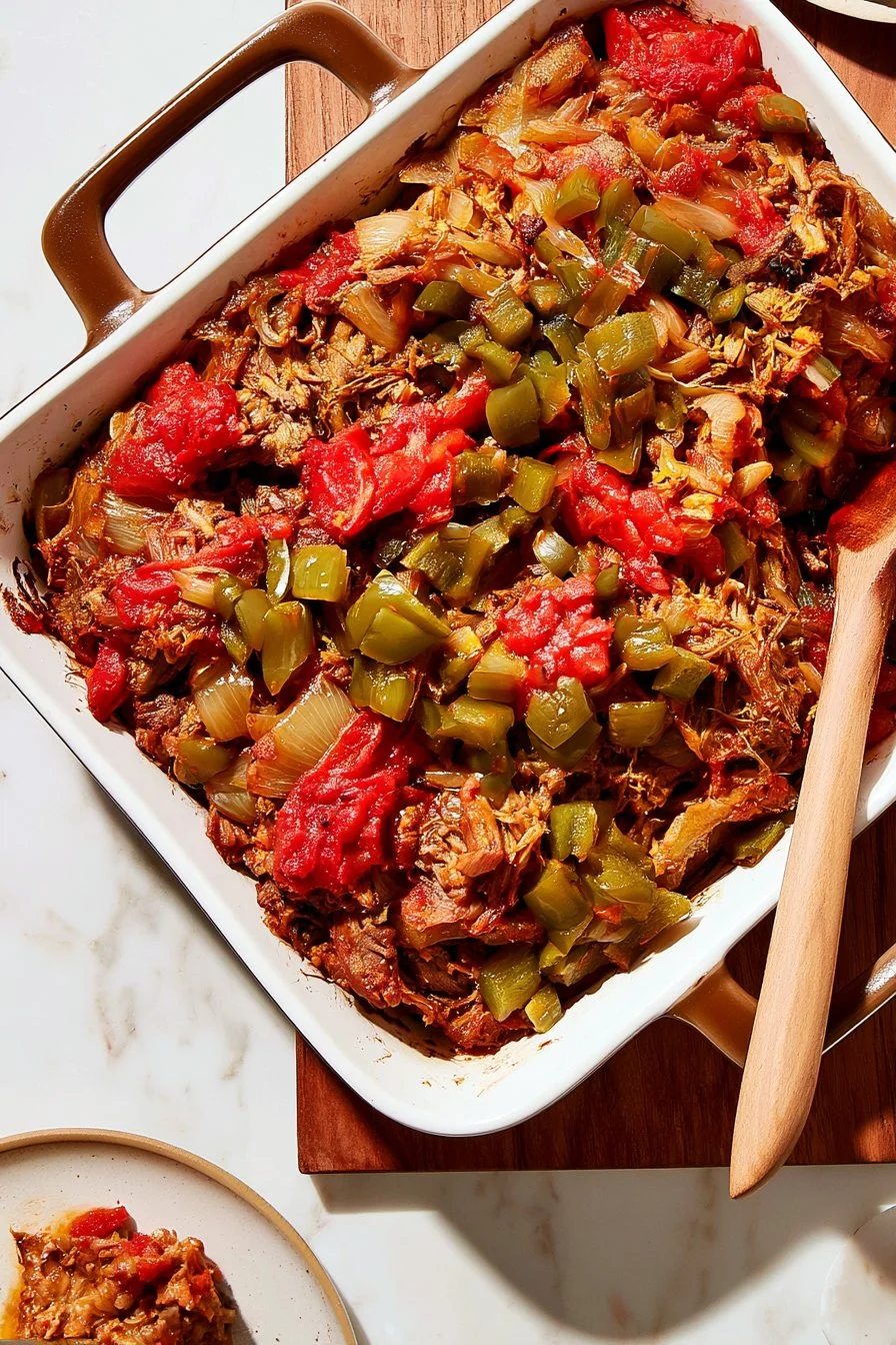 Delicious beef casserole with potatoes ready to serve
