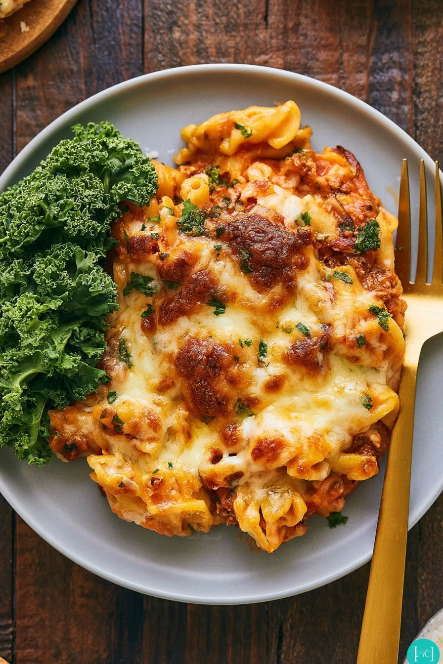 Delicious cheese tortellini plated with sauce and herbs