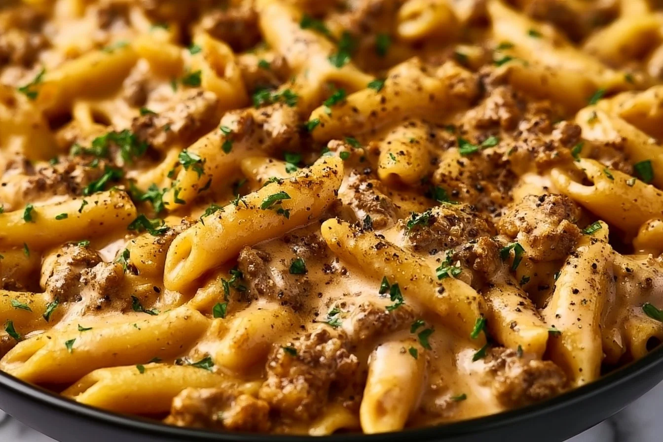 High-Protein Creamy Beef Pasta