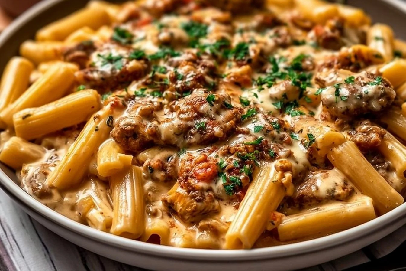 High-Protein Creamy Beef Pasta