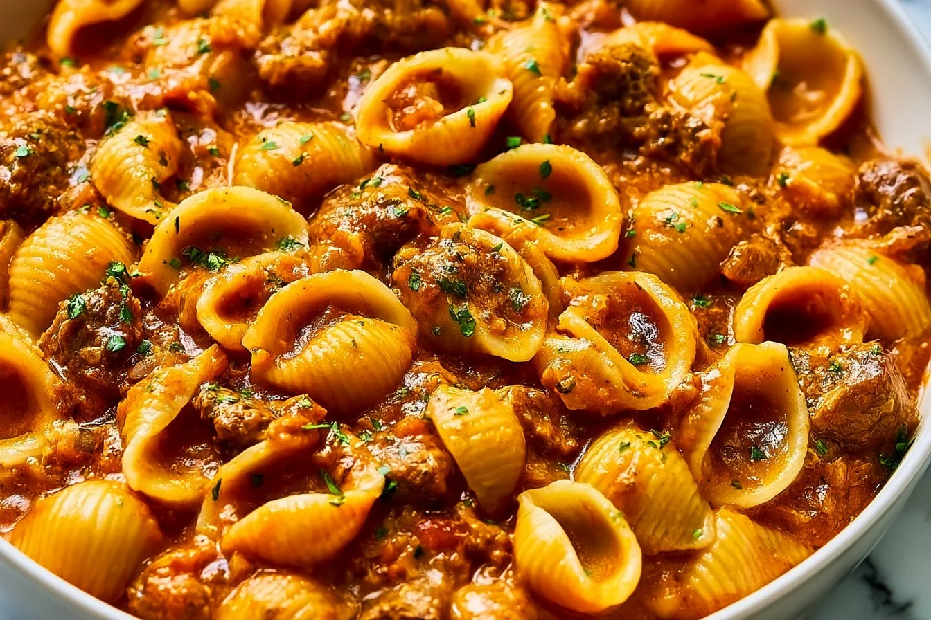 Creamy Beef and Shells