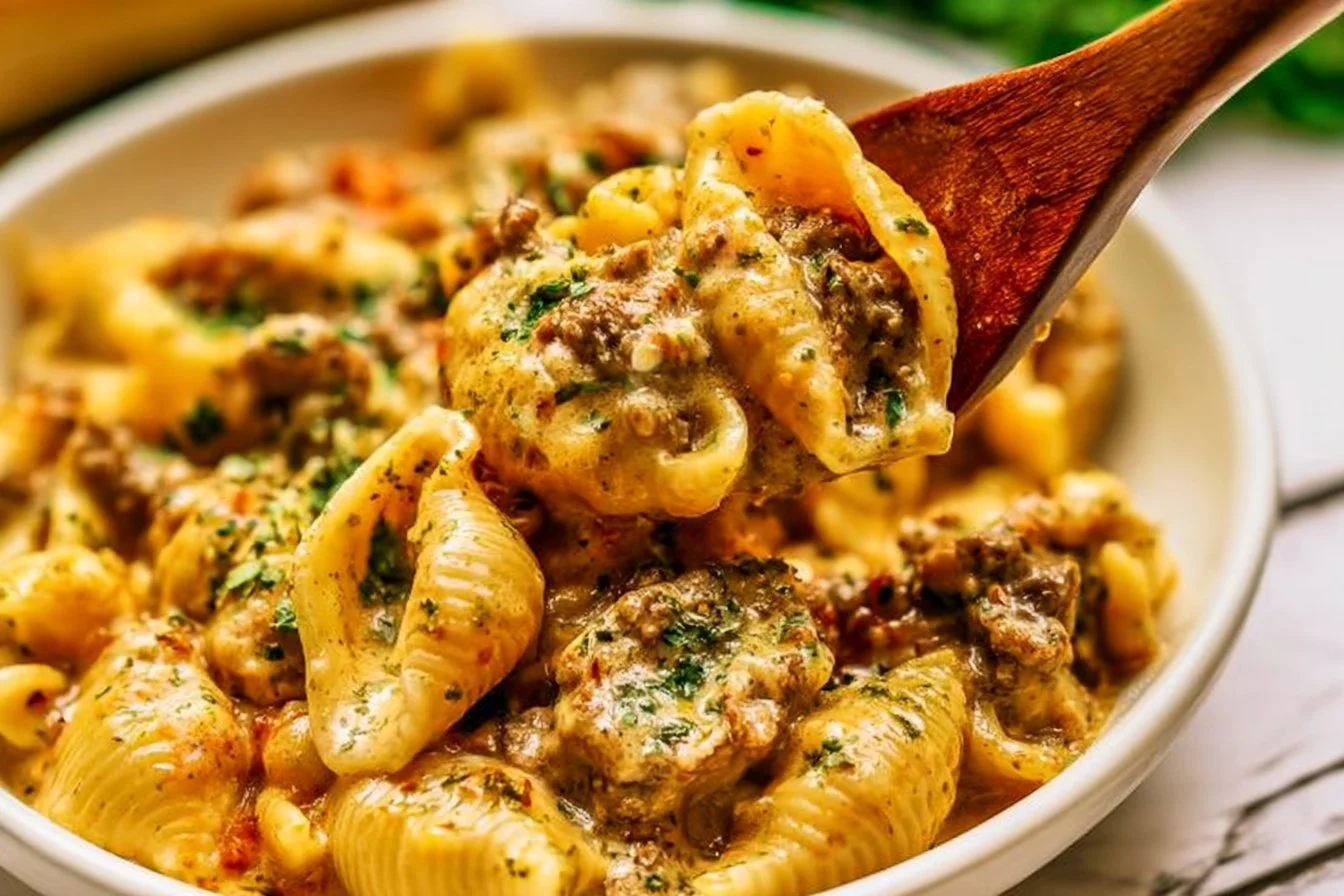 Creamy Beef and Shells
