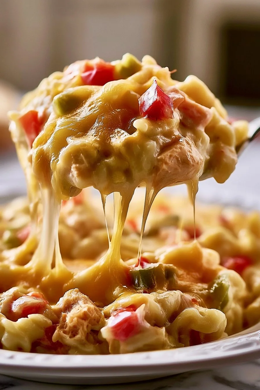 Easy chicken fajita casserole baked with peppers and cheese