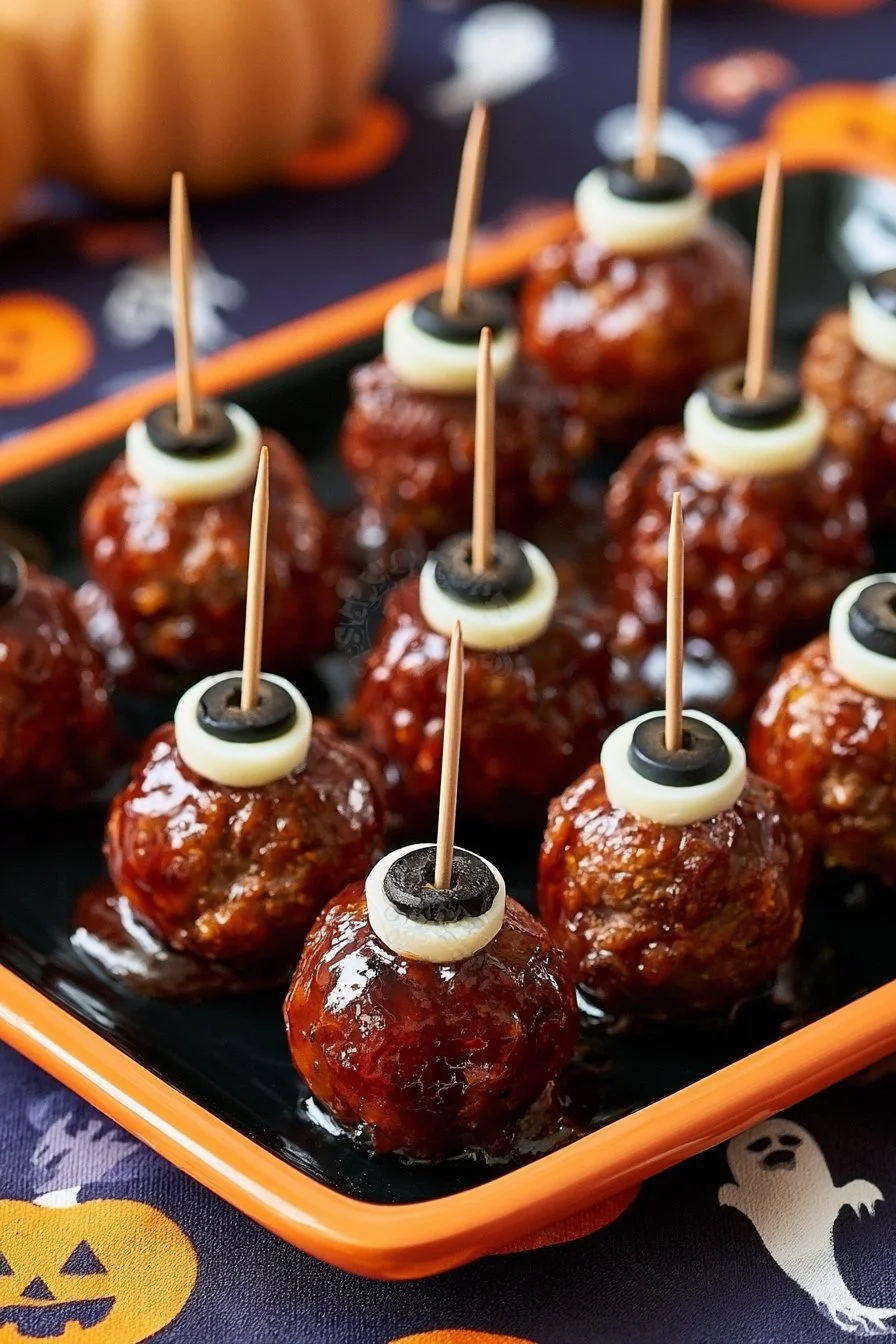 Platter of easy Halloween appetizers for a festive party