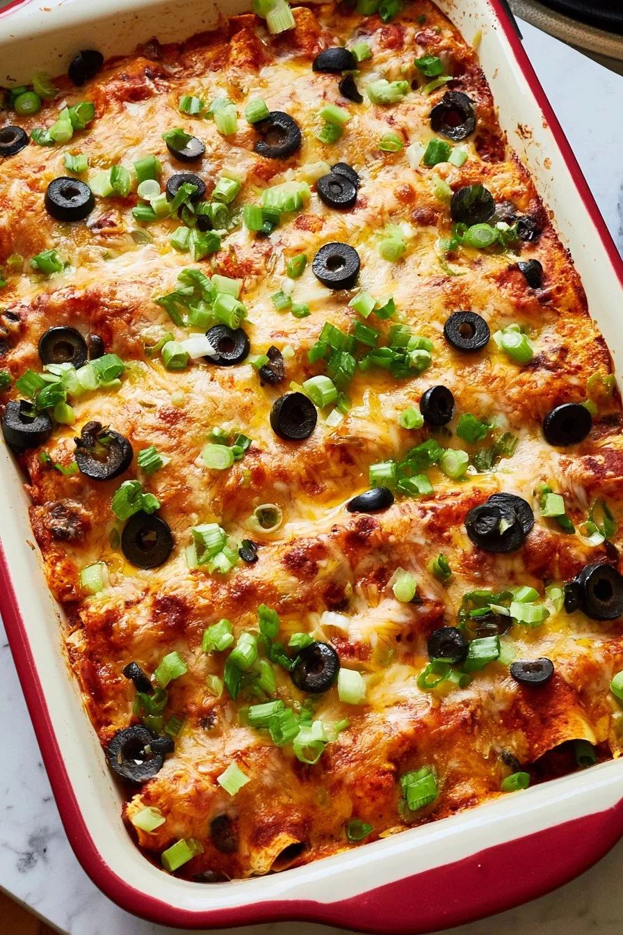 A plate of delicious ground beef enchiladas topped with cheese and salsa
