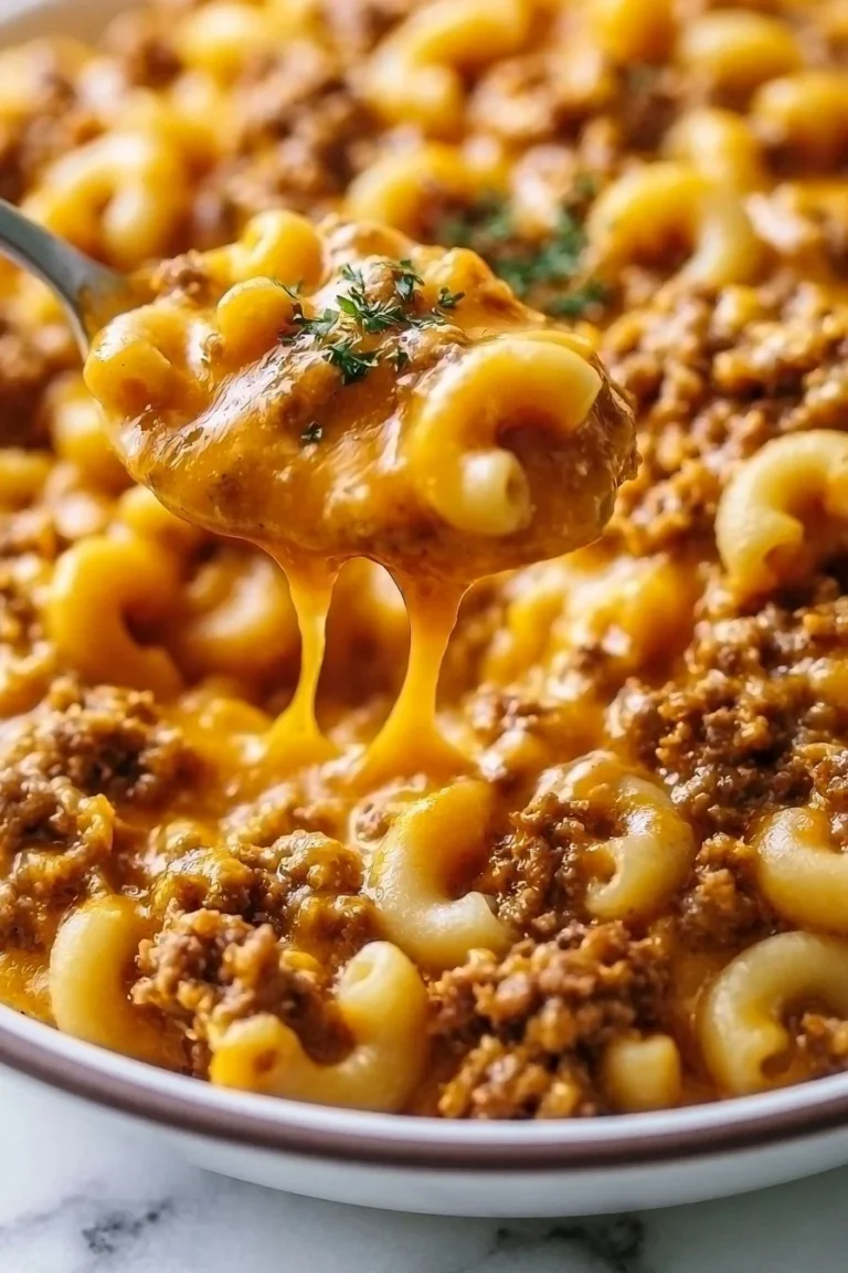 Homemade Hamburger Helper in a skillet