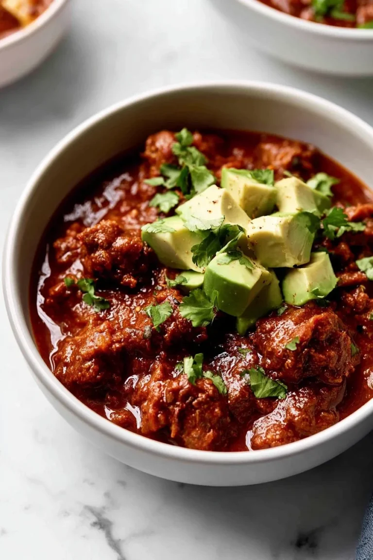 Bowl of hearty Pumpkin Chili made in a slow cooker with fresh ingredients.