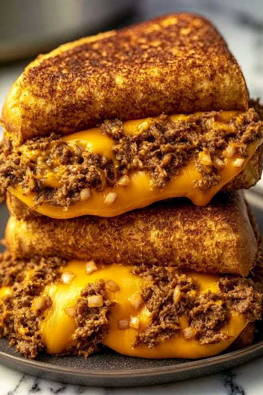 Delicious Sloppy Joes with Philly Cheesesteak flavor served on a bun.